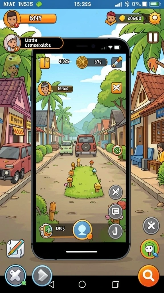 Gambar ini memperlihatkan lingkungan permainan yang menakjubkan.