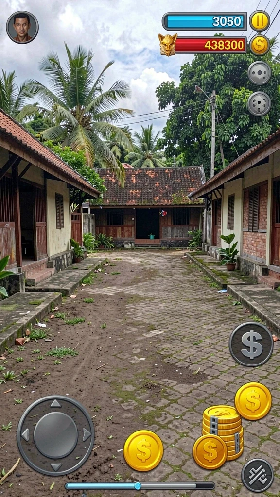 Level menantang dengan berbagai rintangan.