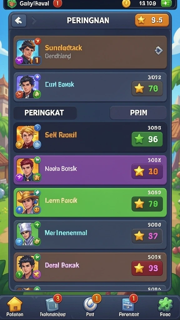 Screenshot menunjukkan berbagai tema slot yang tersedia.