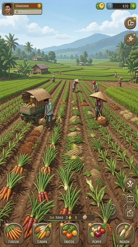 Pemandangan dunia fantasi yang luas.